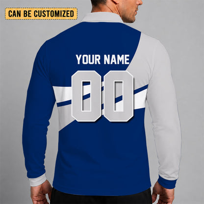 [SUPER SALE] NEW CUSTOMIZED NHL12 TPL TAMPA BAY LIGHTNING MEN LONG SLEEVE POLO