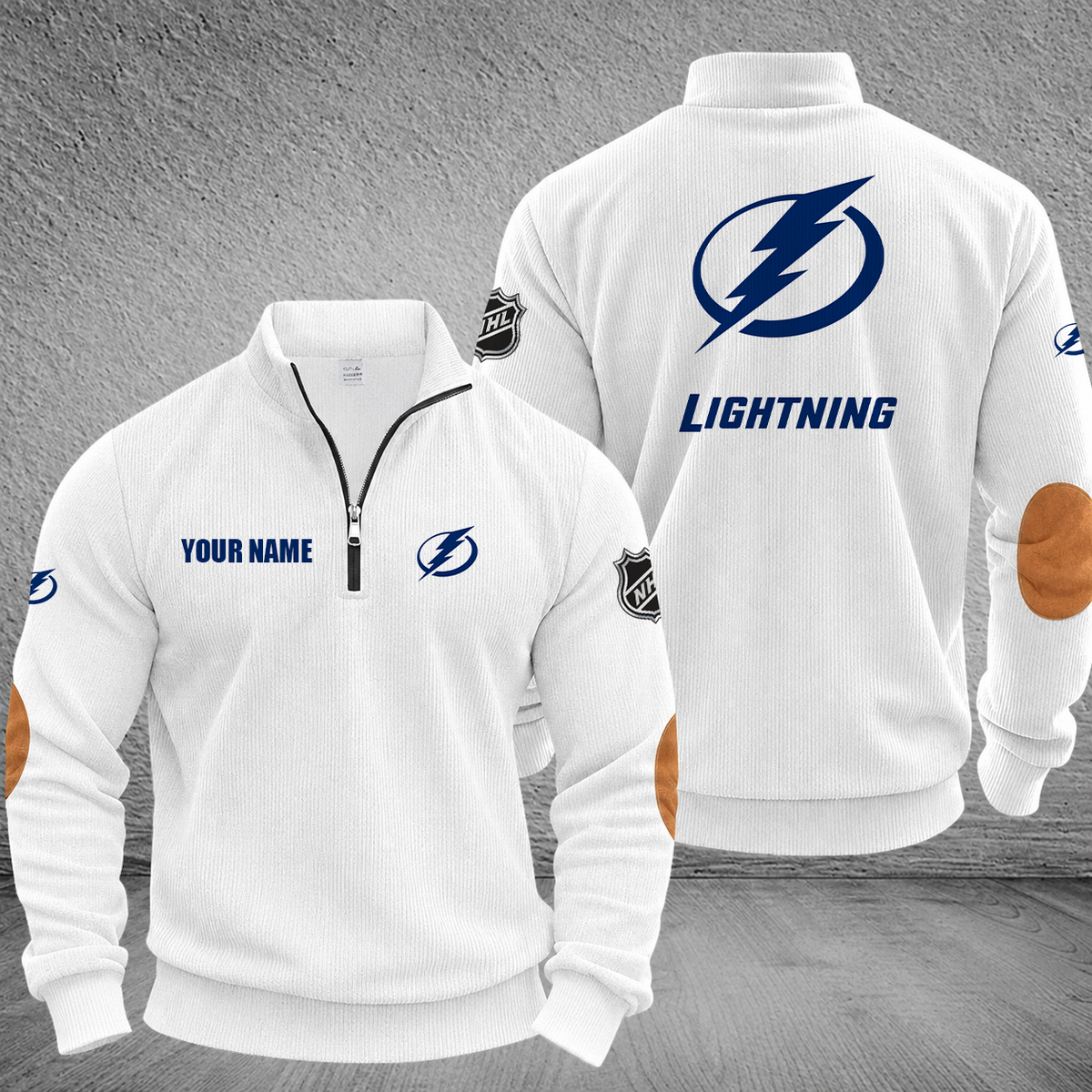 [SUPER SALE] NEW CUSTOMIZED NHL12 TPL TAMPA BAY LIGHTNING MULTICOLOR STRIPED QUATER ZIP SWEATSHIRT