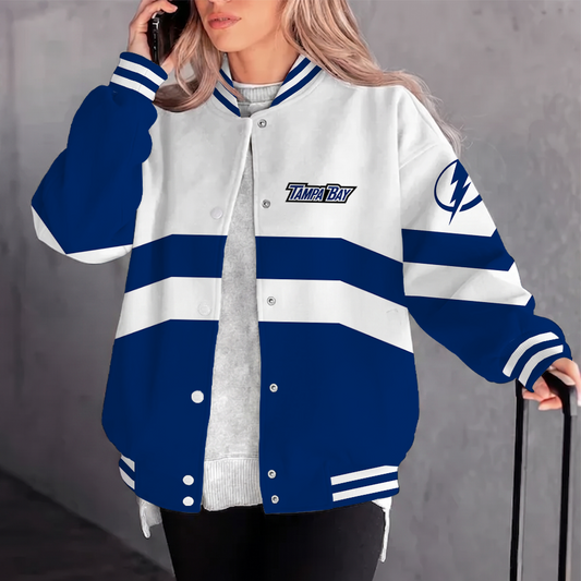 [SUPER SALE] NEW CUSTOMIZED NHL12 TPL TAMPA BAY LIGHTNING SATIN VARSITY JACKET & BASEBALL JACKET