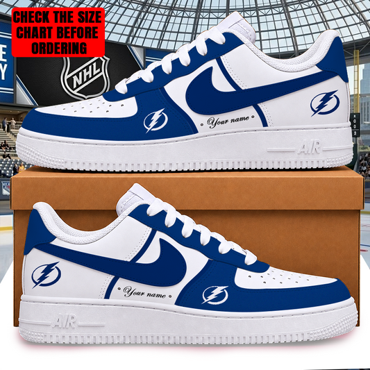 [SUPER SALE] NEW CUSTOMIZED NHL12 TPL TAMPA BAY LIGHTNING AF1 SHOES