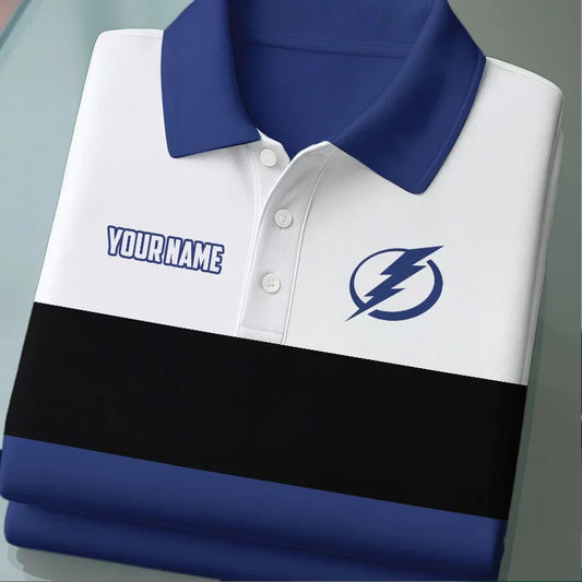 [SUPER SALE] NEW CUSTOMIZED NHL12 TPL TAMPA BAY LIGHTNING POLO SHIRT