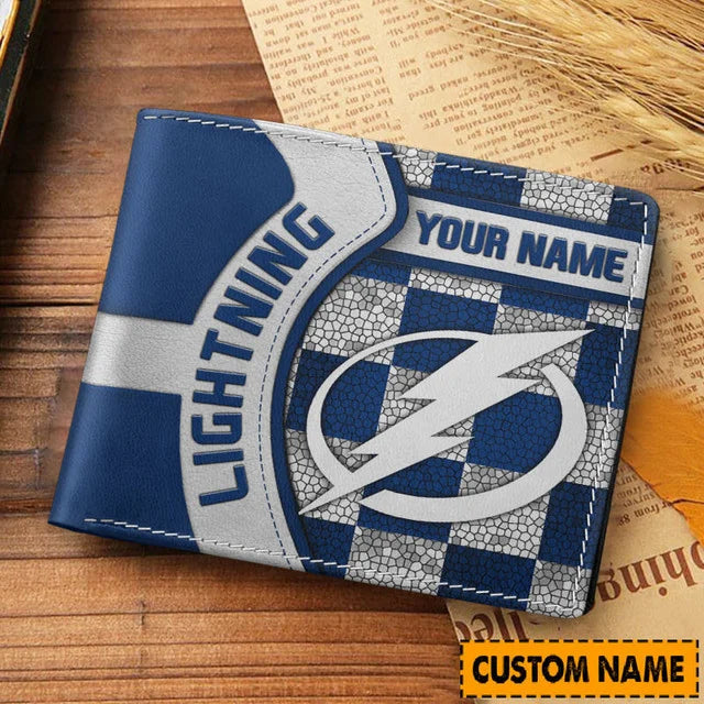 LIMITED EDITION - NEW CUSTOMIZED NHL12 TPL TAMPA BAY LIGHTNING LEATHER WALLET