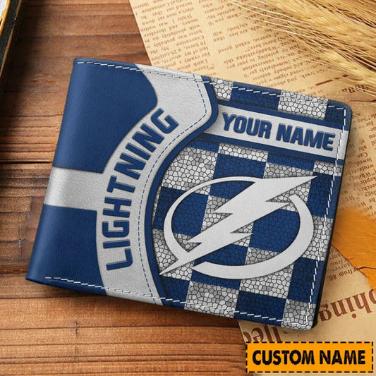 LIMITED EDITION - NEW CUSTOMIZED NHL12 TPL TAMPA BAY LIGHTNING LEATHER WALLET