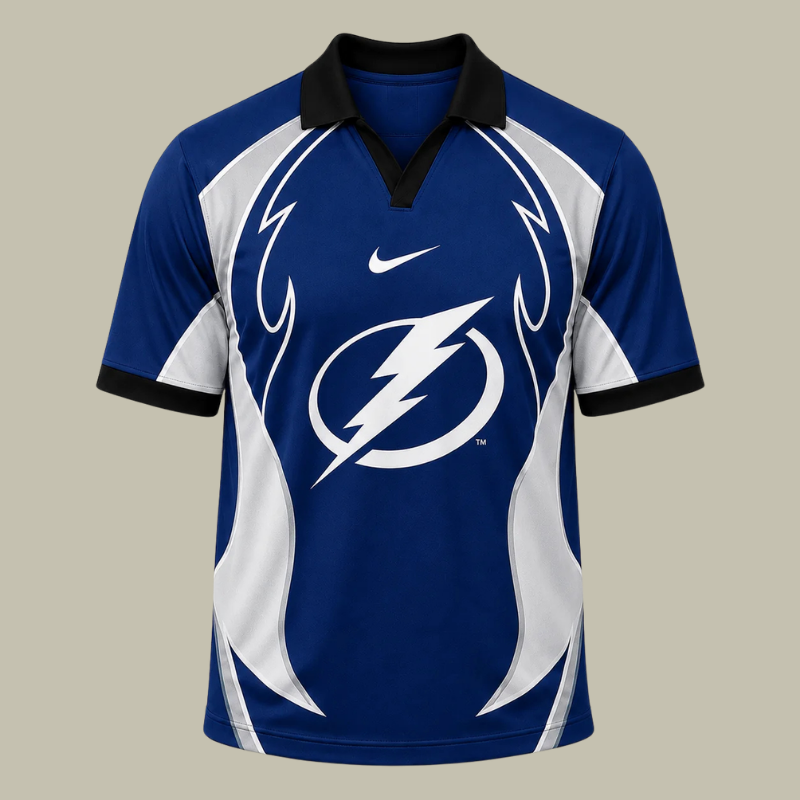 [SUPER SALE] NEW CUSTOMIZED NHL12 TPL TAMPA BAY LIGHTNING POLO SHIRT