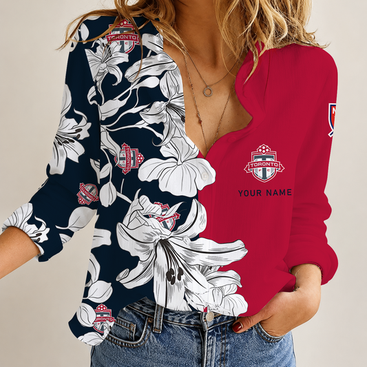 [FAN EXCLUSIVE] NEW CUSTOMIZED MLS12 TRT TORONTO FC WOMEN CASUAL SHIRT