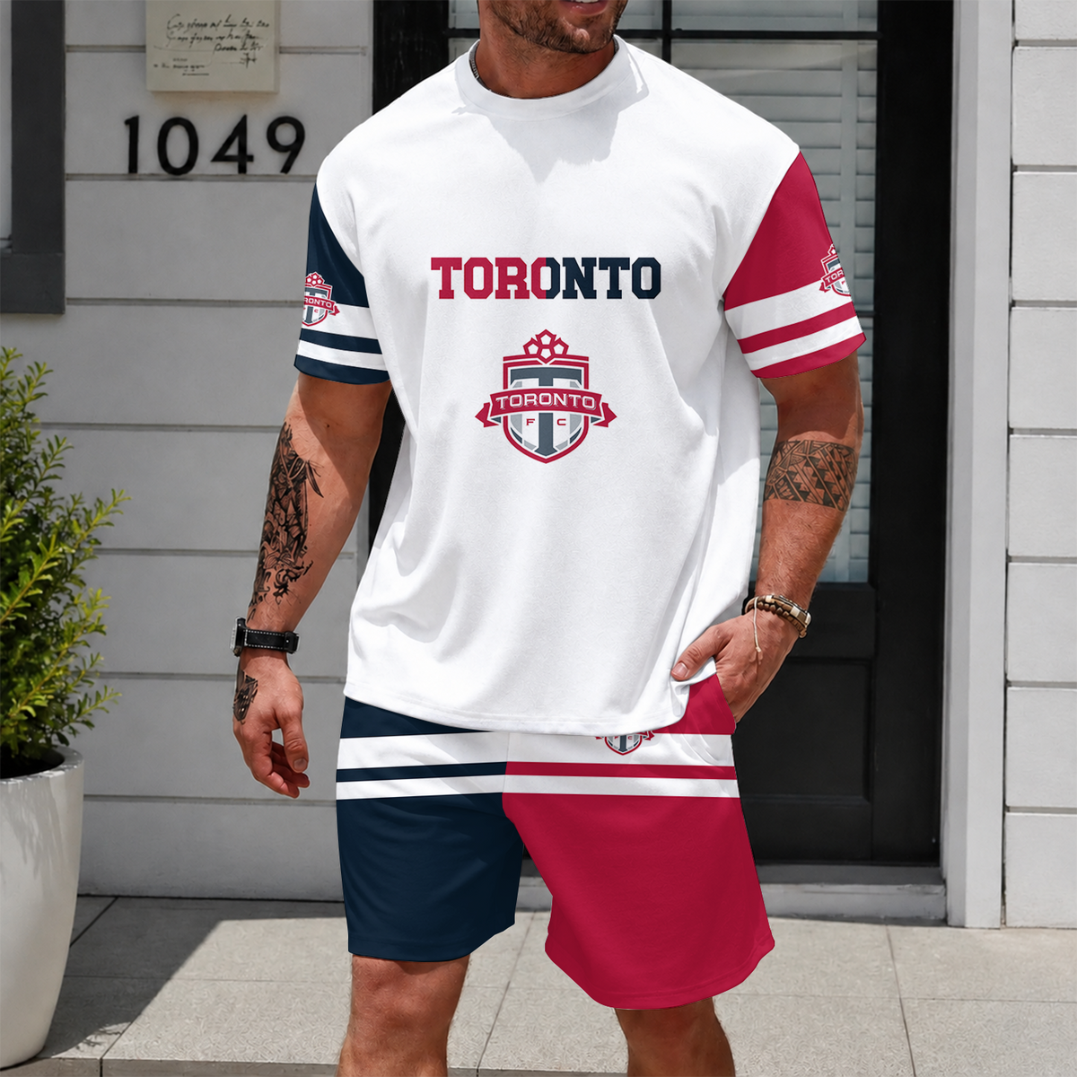 [FAN EXCLUSIVE] NEW CUSTOMIZED MLS12 TRT TORONTO FC UNISEX T-SHIRT & SHORTS SET