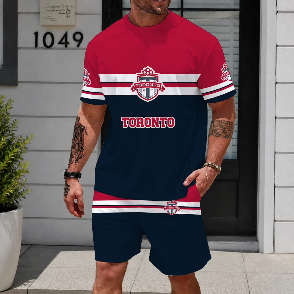 [FAN EXCLUSIVE] NEW CUSTOMIZED MLS12 TRT TORONTO FC UNISEX T-SHIRT & SHORTS SET