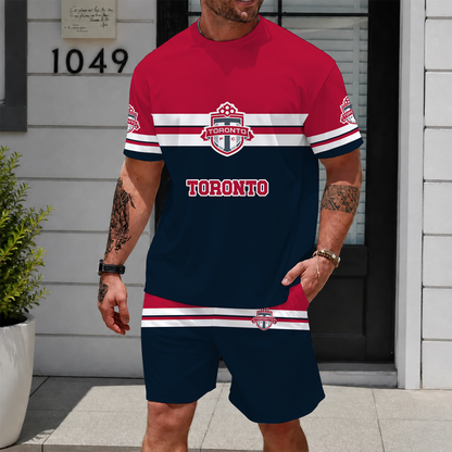 [FAN EXCLUSIVE] NEW CUSTOMIZED MLS12 TRT TORONTO FC UNISEX T-SHIRT & SHORTS SET