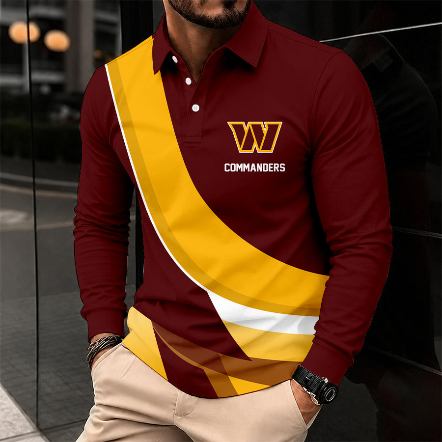 [SPECIAL OFFER] NEW CUSTOMIZED NFL12 WTC WASHINGTON COMMANDERS LONG SLEEVE POLO SHIRT