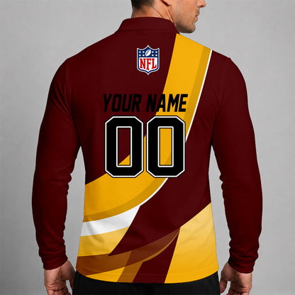 [SPECIAL OFFER] NEW CUSTOMIZED NFL12 WTC WASHINGTON COMMANDERS LONG SLEEVE POLO SHIRT