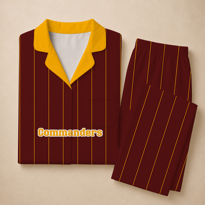 [SPECIAL OFFER] NEW CUSTOMIZED NFL12 WTC WASHINGTON COMMANDERS SHORT SLEEVE & LONG PANTS PAJAMAS SET