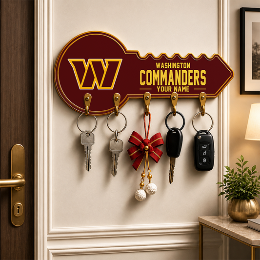 [SPECIAL OFFER] NEW CUSTOMIZED NFL12 WTC WASHINGTON COMMANDERS WALL KEY HOLDER FOR HOME