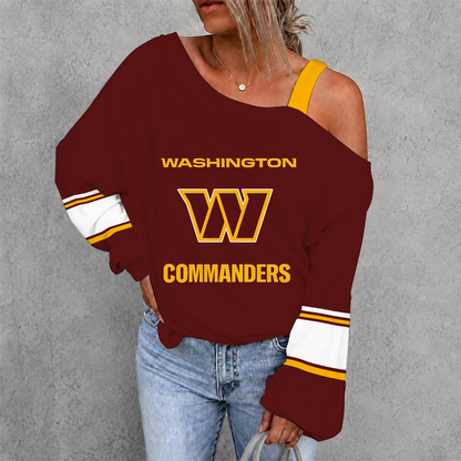 [SPECIAL OFFER] NEW CUSTOMIZED NFL12 WTC WASHINGTON COMMANDERS WOMEN'S OFF-SHOULDER LONG SLEEVE SHIRT