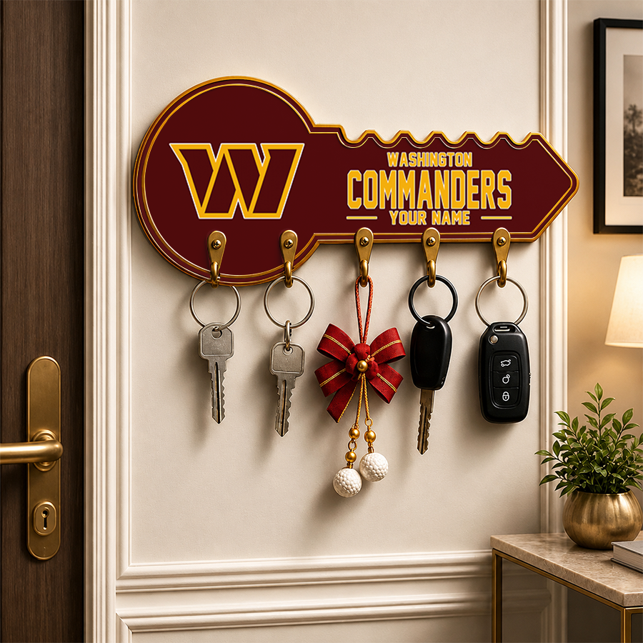 [SPECIAL OFFER] NEW CUSTOMIZED NFL12 WTC WASHINGTON COMMANDERS WALL KEY HOLDER FOR HOME