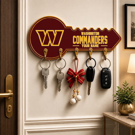 [SPECIAL OFFER] NEW CUSTOMIZED NFL12 WTC WASHINGTON COMMANDERS WALL KEY HOLDER FOR HOME