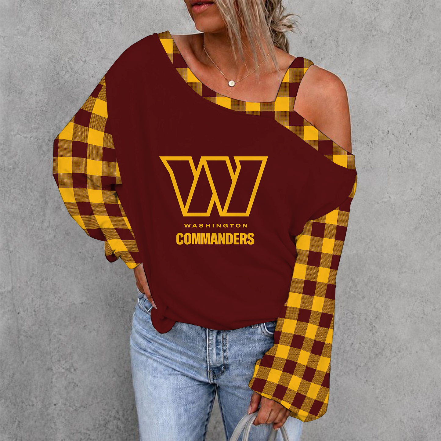[SPECIAL OFFER] NEW CUSTOMIZED NFL12 WTC WASHINGTON COMMANDERS DROP SHOULDER SWEATSHIRT