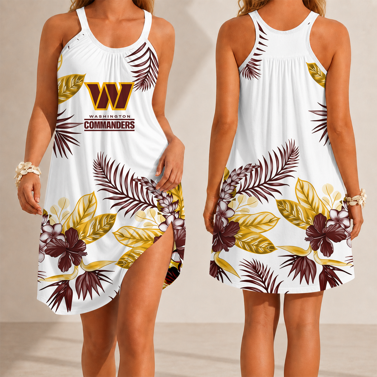 [SPECIAL OFFER] NEW CUSTOMIZED NFL12 WTC WASHINGTON COMMANDERS CAMISOLE DRESS