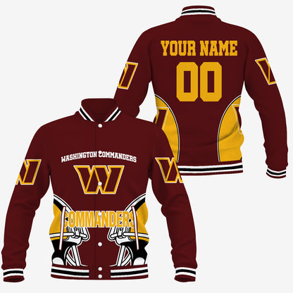 [SPECIAL OFFER] NEW CUSTOMIZED NFL12 WTC WASHINGTON COMMANDERS SATIN VARSITY & BASEBALL JACKET