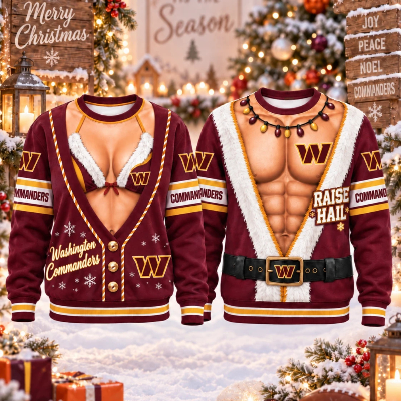 [SPECIAL OFFER] NEW CUSTOMIZED NFL12 WTC WASHINGTON COMMANDERS CHRISTMAS UNISEX SWEATSHIRT