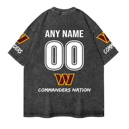 [SPECIAL OFFER] NEW CUSTOMIZED NFL12 WTC WASHINGTON COMMANDERS FUNNY MULTICOLOR WASHED TEE