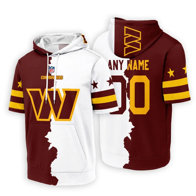 [SPECIAL OFFER] NEW CUSTOMIZED NFL12 WTC WASHINGTON COMMANDERS SHORT SLEEVE HOODIE T-SHIRT