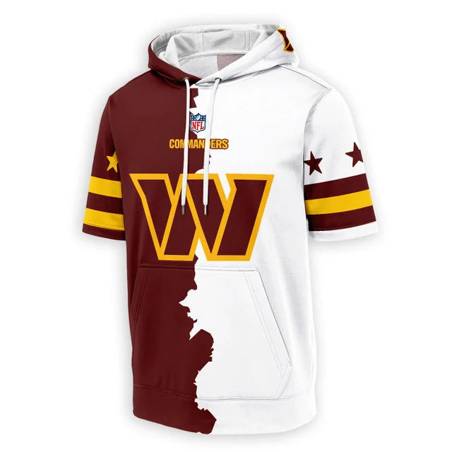 [SPECIAL OFFER] NEW CUSTOMIZED NFL12 WTC WASHINGTON COMMANDERS SHORT SLEEVE HOODIE T-SHIRT