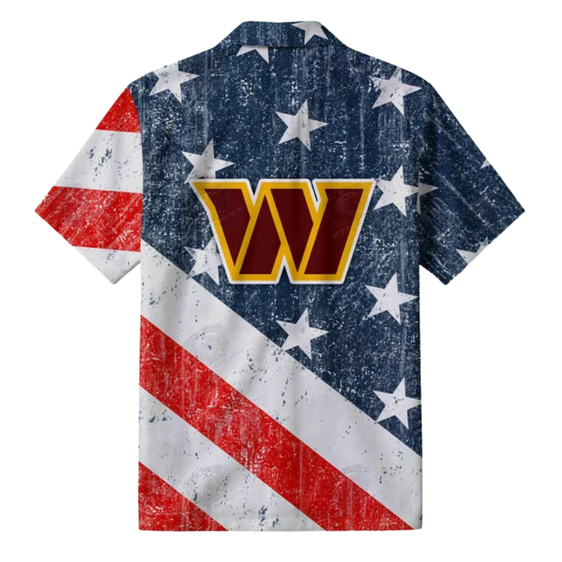 LIMITED EDITION - NEW CUSTOMIZED NFL12 WTC WASHINGTON COMMANDERS PATRIOTIC 250 USA HAWAIIAN SHIRT