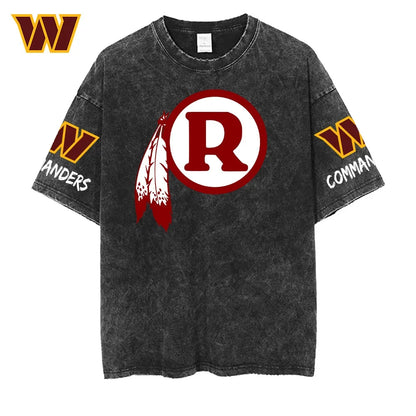 [SPECIAL OFFER] NEW CUSTOMIZED NFL12 WTC WASHINGTON COMMANDERS FUNNY MULTICOLOR WASHED TEE