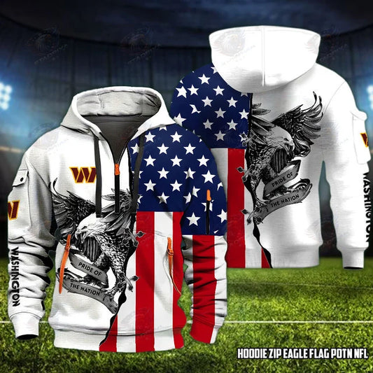 [SPECIAL OFFER] NEW CUSTOMIZED NFL12 WTC WASHINGTON COMMANDERS QUARTER ZIP HOODIE