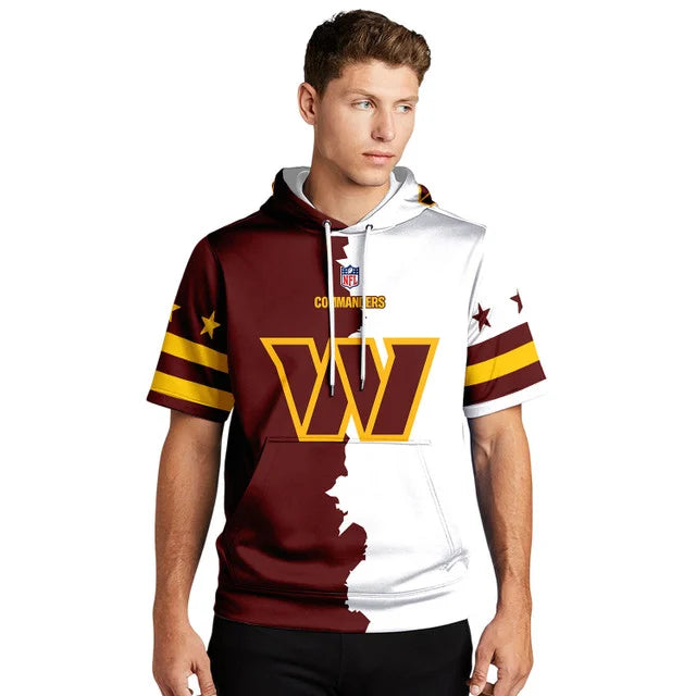 [SPECIAL OFFER] NEW CUSTOMIZED NFL12 WTC WASHINGTON COMMANDERS SHORT SLEEVE HOODIE T-SHIRT