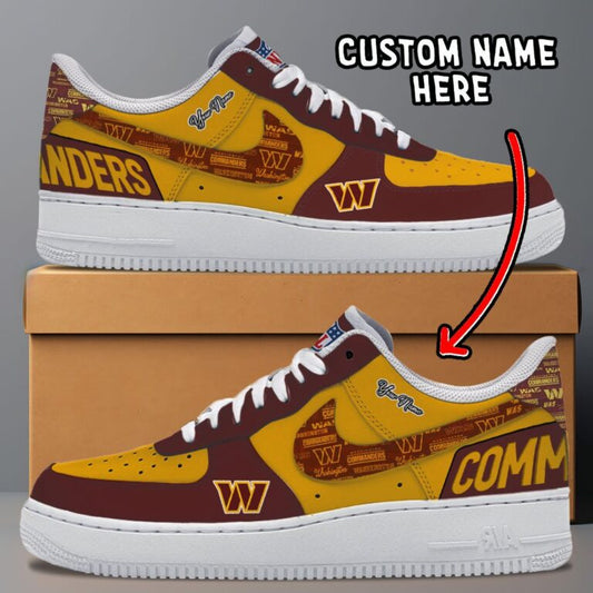 LIMITED EDITION - NEW CUSTOMIZED NFL12 WTC WASHINGTON COMMANDERS AF1 SNEAKERS