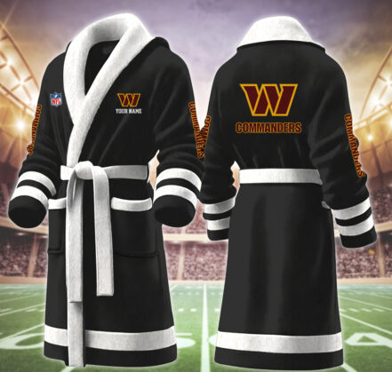 [SPECIAL OFFER] NEW CUSTOMIZED NFL12 WTC WASHINGTON COMMANDERS MULTICOLOR FLEECE BATHROBE