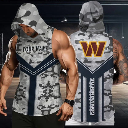 [SPECIAL OFFER] NEW CUSTOMIZED NFL12 WTC WASHINGTON COMMANDERS HOODED TANK TOP