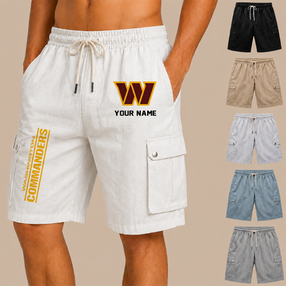 [SPECIAL OFFER] NEW CUSTOMIZED NFL12 WTC WASHINGTON COMMANDERS MEN'S DRAWSTRING CARGO SHORTS