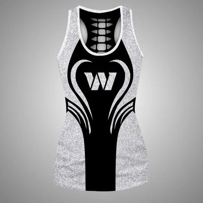 [SPECIAL OFFER] NEW CUSTOMIZED NFL12 WTC WASHINGTON COMMANDERS HOLLOW TANK TOP & LEGGINGS SET