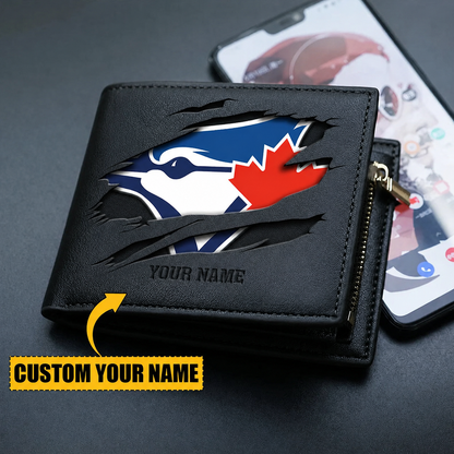 [FLASH SALE] NEW CUSTOMIZED MLB12 TBJ TORONTO BLUE JAYS LEATHER WALLET