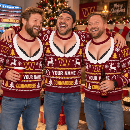 [SPECIAL OFFER] NEW CUSTOMIZED NFL12 WTC WASHINGTON COMMANDERS FUNNY CHRISTMAS UNISEX SWEATSHIRT
