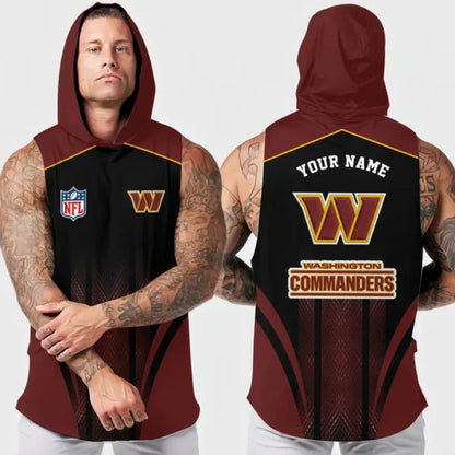 [SPECIAL OFFER] NEW CUSTOMIZED NFL12 WTC WASHINGTON COMMANDERS HOODED TANK TOP