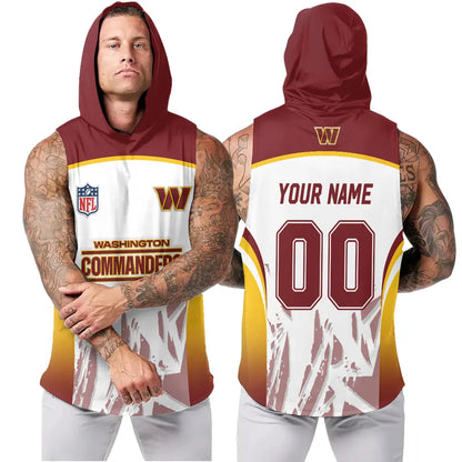 [SPECIAL OFFER] NEW CUSTOMIZED NFL12 WTC WASHINGTON COMMANDERS HOODED TANK TOP