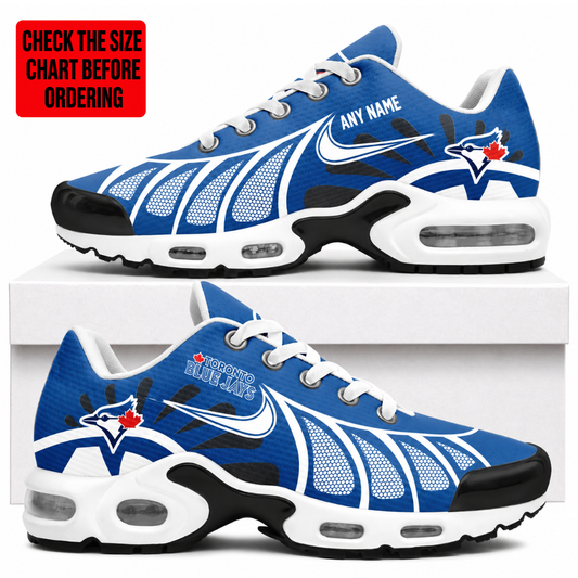 [FLASH SALE] NEW CUSTOMIZED MLB12 TBJ TORONTO BLUE JAYS AIR MAX PLUS SNEAKERS
