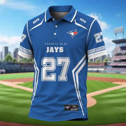 [FLASH SALE] NEW CUSTOMIZED MLB12 TBJ TORONTO BLUE JAYS POLO SHIRT