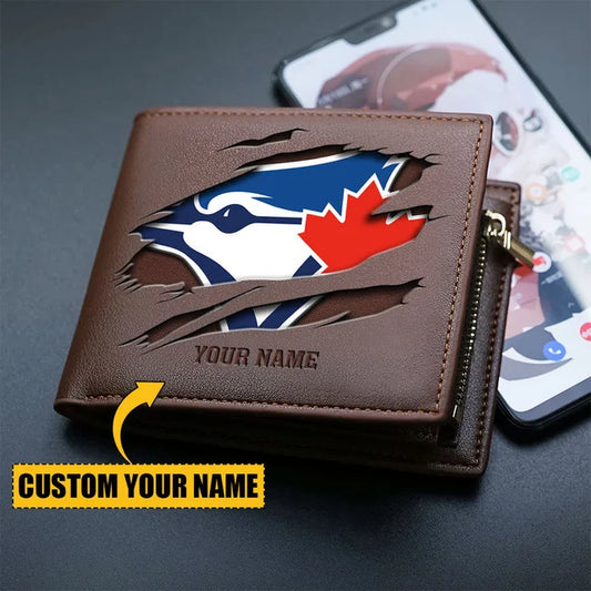[FLASH SALE] NEW CUSTOMIZED MLB12 TBJ TORONTO BLUE JAYS LEATHER WALLET