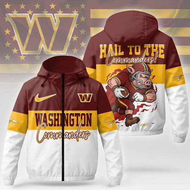 [SPECIAL OFFER] NEW CUSTOMIZED NFL12 WTC WASHINGTON COMMANDERS WINDBREAKER JACKET