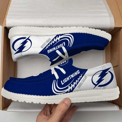 [SUPER SALE] NEW CUSTOMIZED NHL12 TPL TAMPA BAY LIGHTNING PREMIUM LOAFER SHOES
