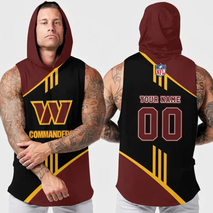 [SPECIAL OFFER] NEW CUSTOMIZED NFL12 WTC WASHINGTON COMMANDERS HOODED TANK TOP