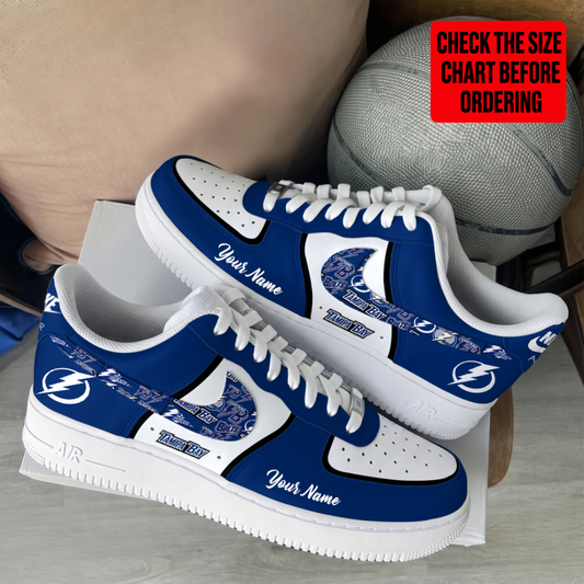 [SUPER SALE] NEW CUSTOMIZED NHL12 TPL TAMPA BAY LIGHTNING AF1 SHOES