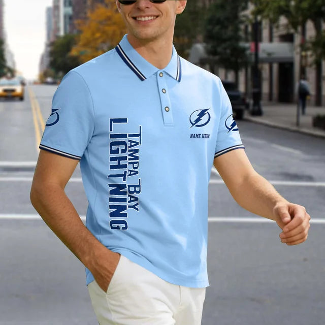 [SUPER SALE] NEW CUSTOMIZED NHL12 TPL TAMPA BAY LIGHTNING POLO SHIRT