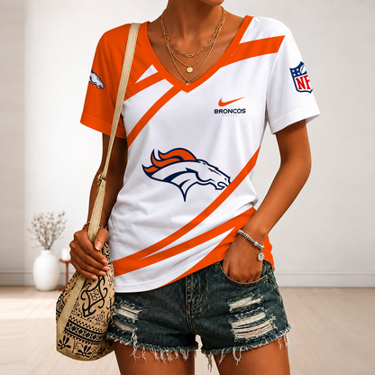 [SPECIAL OFFER] NEW CUSTOMIZED NFL13 DVB DENVER BRONCOS V-NECK FEMALE SHIRT