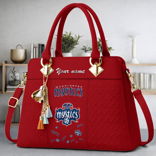 [FAN FAVORITE] NEW CUSTOMIZED WNBA13 WSM WASHINGTON MYSTICS MULTICOLOR HANDBAG