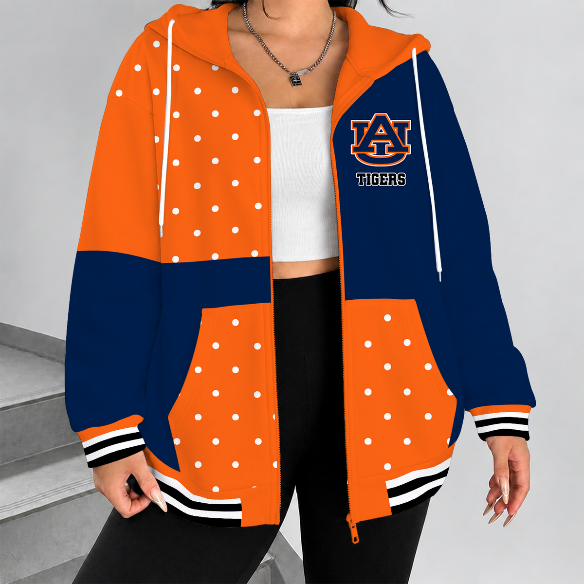 [FAN FAVORITE] NEW CUSTOMIZED NCAA FBS13 ABT AUBURN TIGERS ZIP HOODIE
